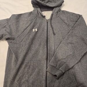 Under Armour Men's Gray Heather Full-Zip Hooded Performance Jacket